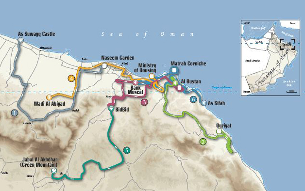 Map of the 2014 Tour of Oman